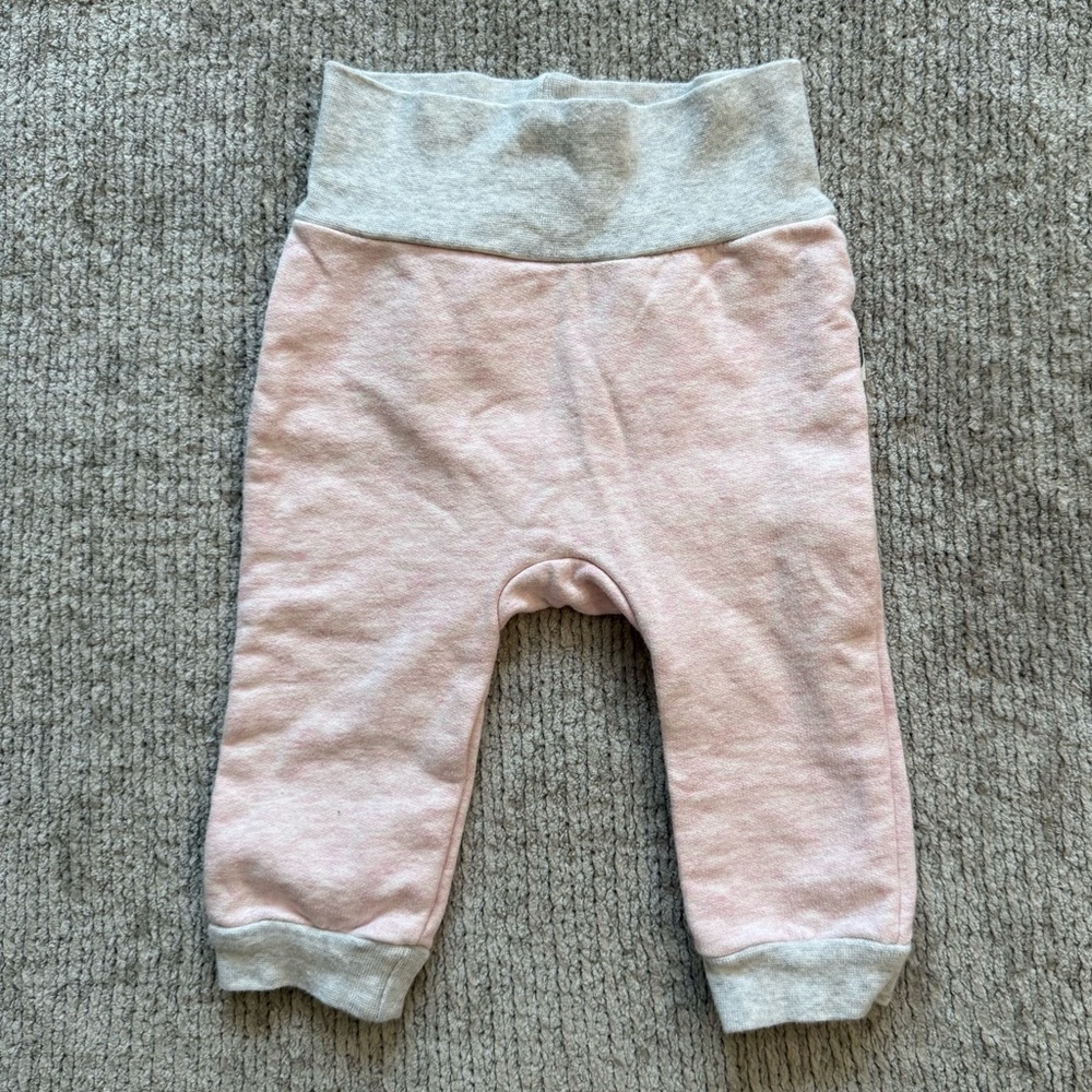 Rabbit + Bear Organic‎ Pink Baby Pants 3–6 Months Foldover Waist